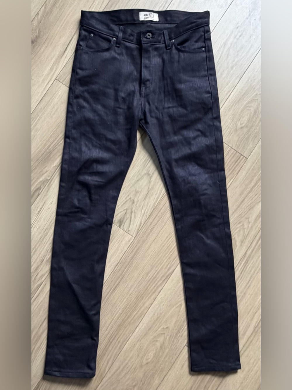 Naked & Famous Stacked Guy Midnight SlubStretch Selvedge Jeans 31x34 TALL GUY